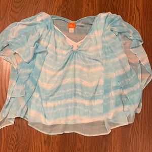 Hearts of Palm Top , Ocean Blue, 2x